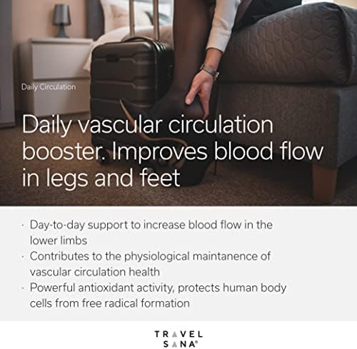 Travelsana Daily Circulation supplement back panel with ingredient details
