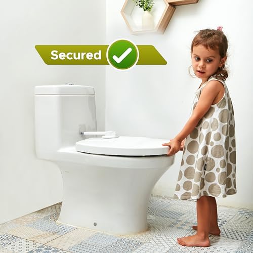 Close up of Wappa Baby toilet lid lock adhesive application