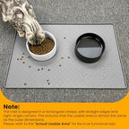 Grey Ptlom pet placemat displaying paw print design