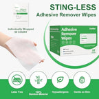 Large 4x6 inch medical adhesive remover pad being used on skin