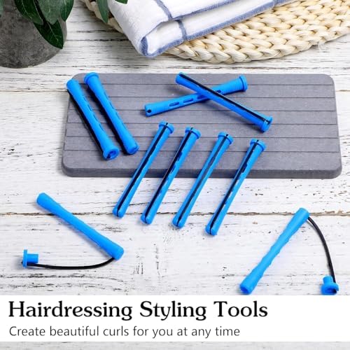 Twenty pieces of blue plastic hair rollers for creating spiral waves on all hair lengths
