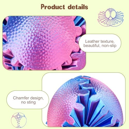 Olee Odee ombre purple gear ball fidget toy highlighting the intricate moving parts and eco friendly plastic construction
