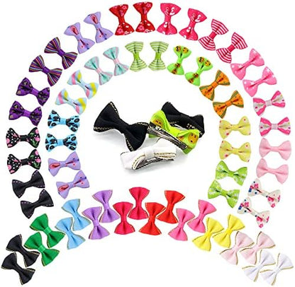 Close up of stainless steel alligator clip on dog hair bow