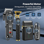 HIENA PRO cordless barber clippers being charged via USB port demonstrating travel friendly portability.