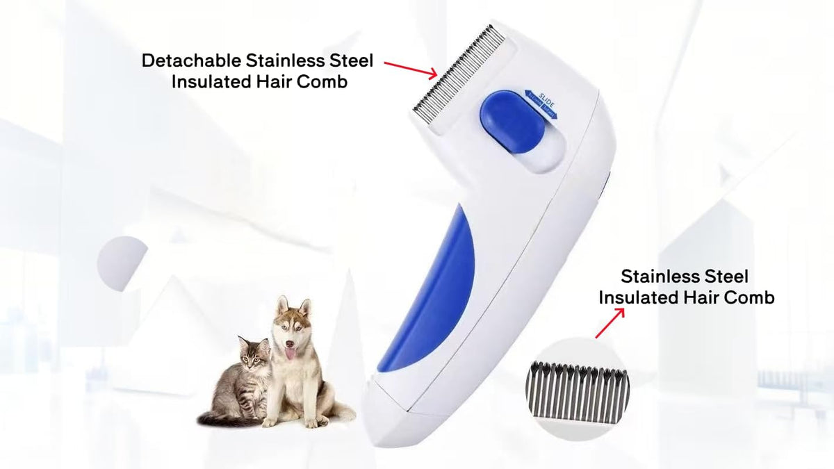 Battery operated Shxmwinsy pet grooming brush with stainless steel teeth