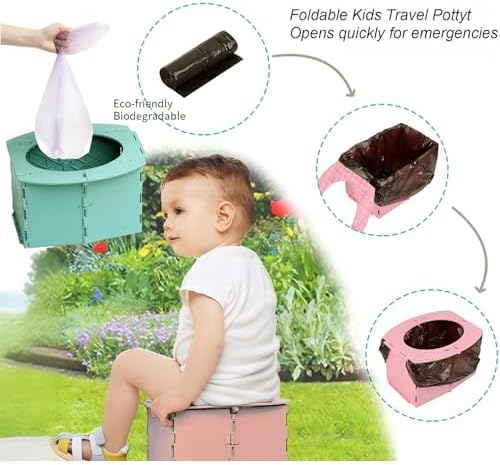Side view of Vufvoid foldable travel potty seat