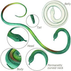 Set of four 27.5 inch realistic rubber snakes used as garden lawn ornaments