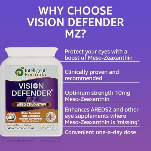 Vision Defender MZ vegan eye supplement nutritional label