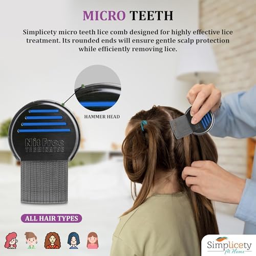 Professional metal lice comb and detangling spray for all hair types