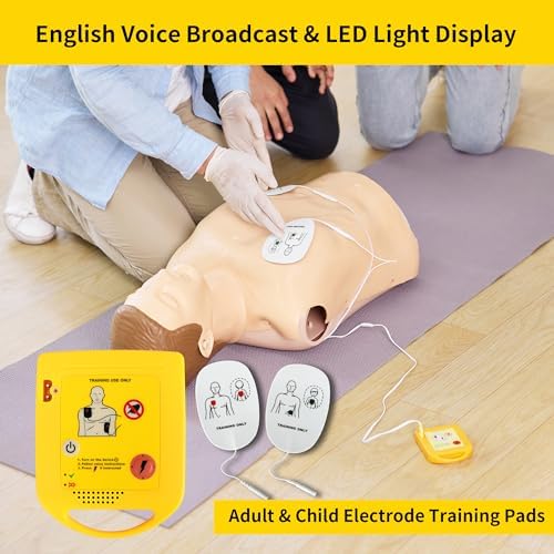 Compact XFT Mini AED unit with wired connectors for medical students