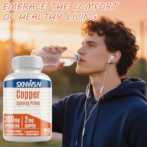 Sxnwsn 5 in 1 copper supplement capsules with beef liver and spirulina