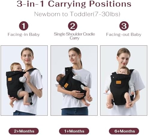 Shiaon hands free baby holder carrier adjustable shoulder straps close up view