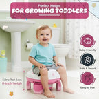 Toddler using FGQuelle potty training seat on floor