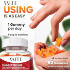VAITE Copper Supplement Gummies nutritional facts and serving size panel