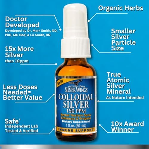 Natural Path Silver Wings 150ppm immunity spray box packaging