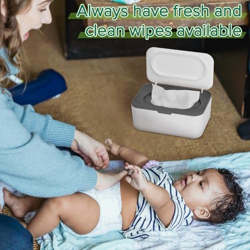 Top down view of baby wipe container showing wide opening