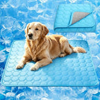 Close up view of the breathable mesh backing on the pet cooling pad