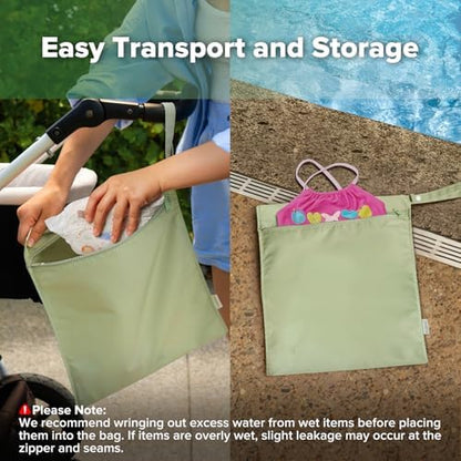 Haakaa wet dry bags with zipper and snap button handle