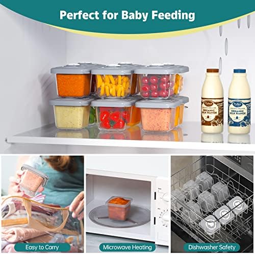 Morfone baby food container tray filled with colorful homemade vegetable purees