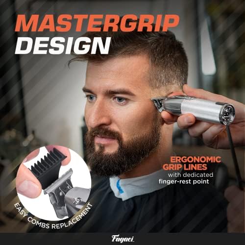 Fagaci turbo power trimmer being used for precise beard lining and clean edge cutting