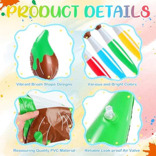 VercanMonth art theme birthday party props featuring forty-three inch tall inflatable decorations.