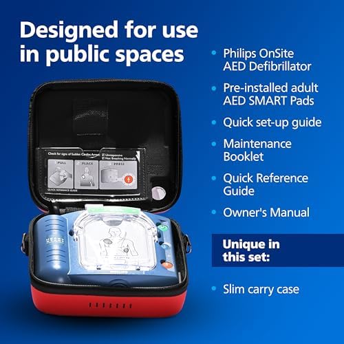 Philips M5066A-C02 defibrillator with slim carry case and medical kit