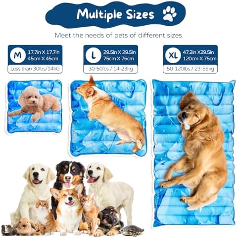 CABF dog cooling mat placed on a hardwood floor showing the non slip bottom.