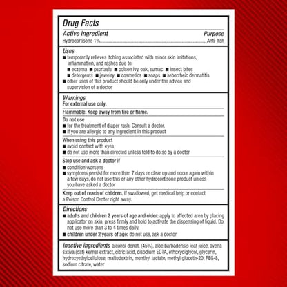 Cortizone-10 no-mess applicator bottle showing easy relief liquid dispensing tip.