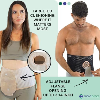 Back view of the XX Large beige medical abdominal binder highlighting the anti bunching ribbed texture.