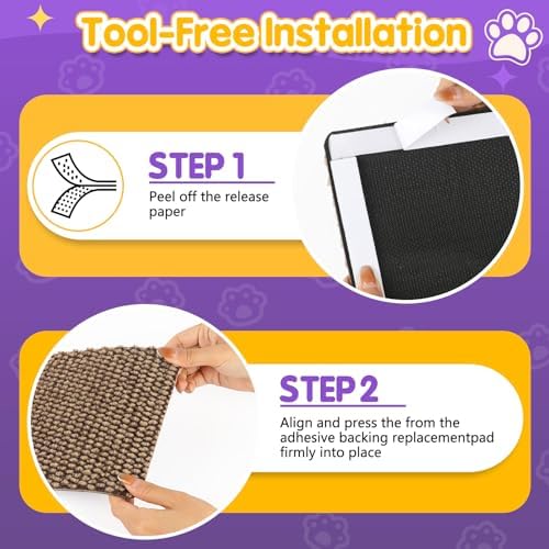 Durable pet friendly wall cat scratcher showing secure attachment components.