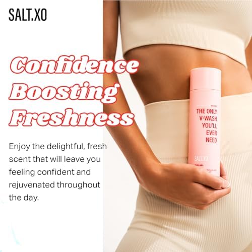Salt.xo peppermint intimate wash gel texture showing pink-tinted botanical formula.