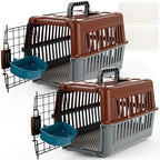 Sunnymove plastic hard shell pet crate side view displaying ventilation slots