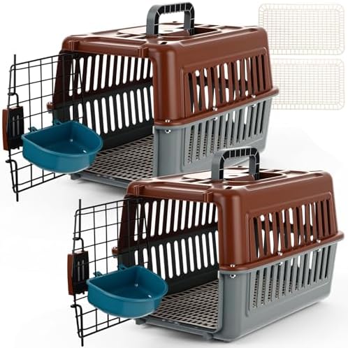 Sunnymove plastic hard shell pet crate side view displaying ventilation slots