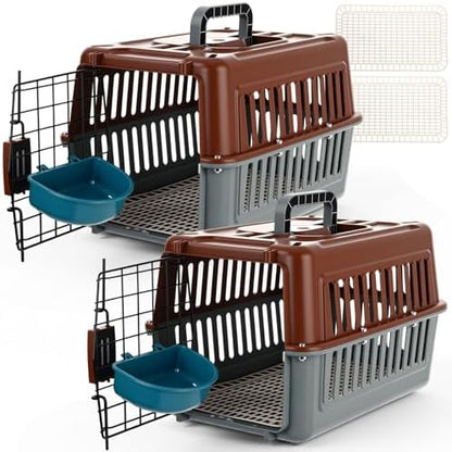 Sunnymove plastic hard shell pet crate side view displaying ventilation slots