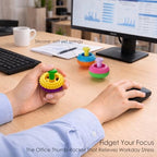 Four colorful kettle shaped silicone sensory toys with central swinging rocker arms