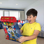 Young child successfully demonstrating a coin illusion using the premium performance table.