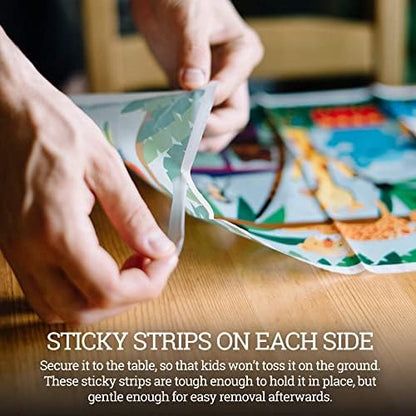 Three resealable travel pouches containing forty pieces of disposable placemats