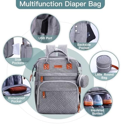 ISMGN travel nappy bag highlighting insulated bottle pockets
