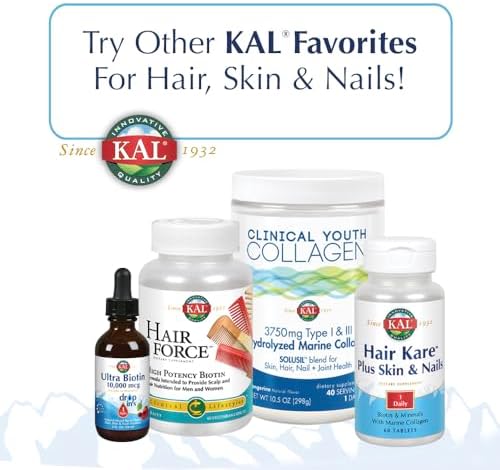 Close up of non GMO and vegan product certifications on KAL Super Silica Plus hair supplement packaging.