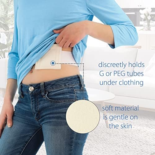 Core Products feeding tube holder belt unfolded to display the secure grip tab closure.