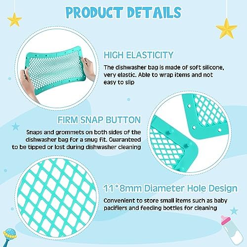 Close up view of the durable silicone mesh dishwasher bag material