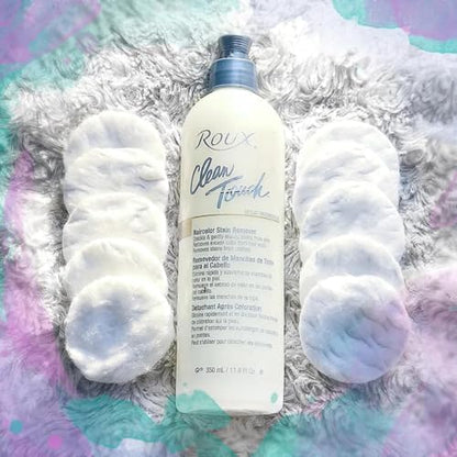 Gentle hair color remover for clothes and skin blemishes after hair styling