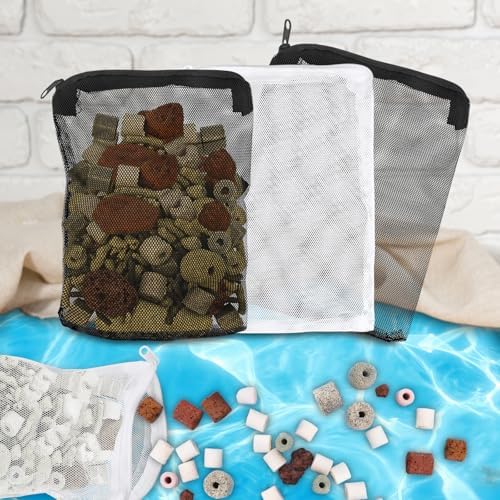 Back view of the durable nylon mesh construction on the Okxiri fish tank filter bag.