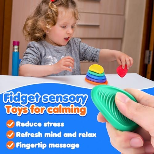 Close up of textured soft silicone sensory stones