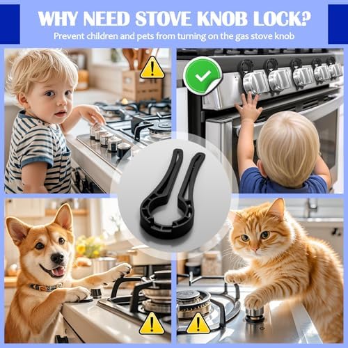 Demonstration of heat resistant plastic stove knob safety lock