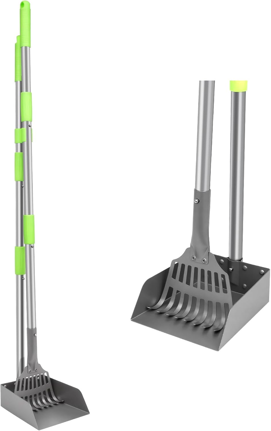 Pooper Scooper, Dog Pooper Scooper Tray and Rake Set with Adjustable Stainless Steel Long Handle for Large Medium Small Dogs (Blue) - Image 9