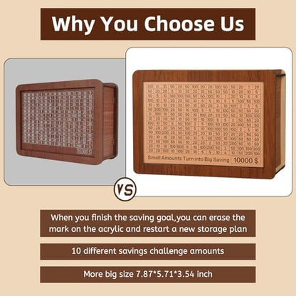 Zayeemi Kakeibo money bank showing the removable rear board for easy cash retrieval.