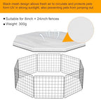 Selacca pet fence top cover highlighting the sixteen high strength elastic rope knots secured to the metal frame wire.