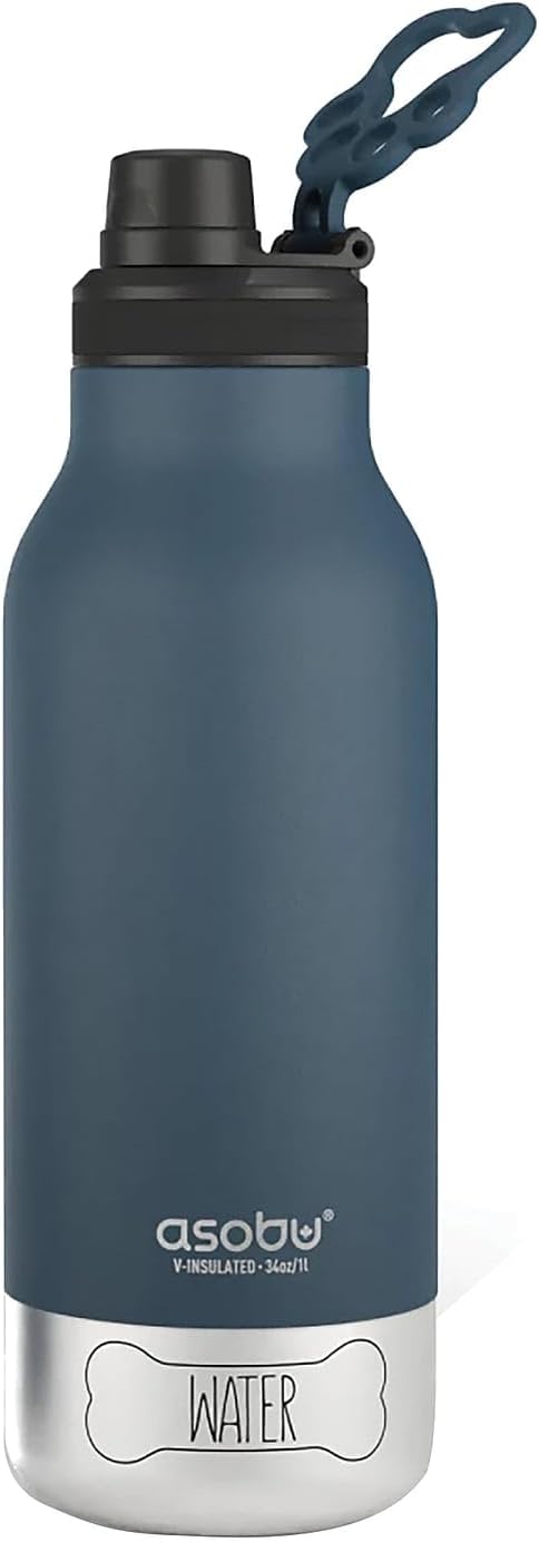Asobu pet hydration travel bottle showing leak proof cap mechanism