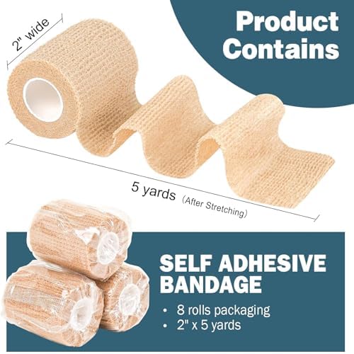 AZEN cohesive bandage wrap pack showing elastic stretching capability.